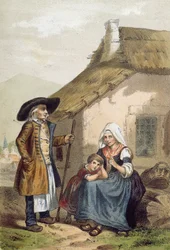 Contadini di Courpiere nella regione del Puy de Dome in Alvernia, metà del XIX secolo